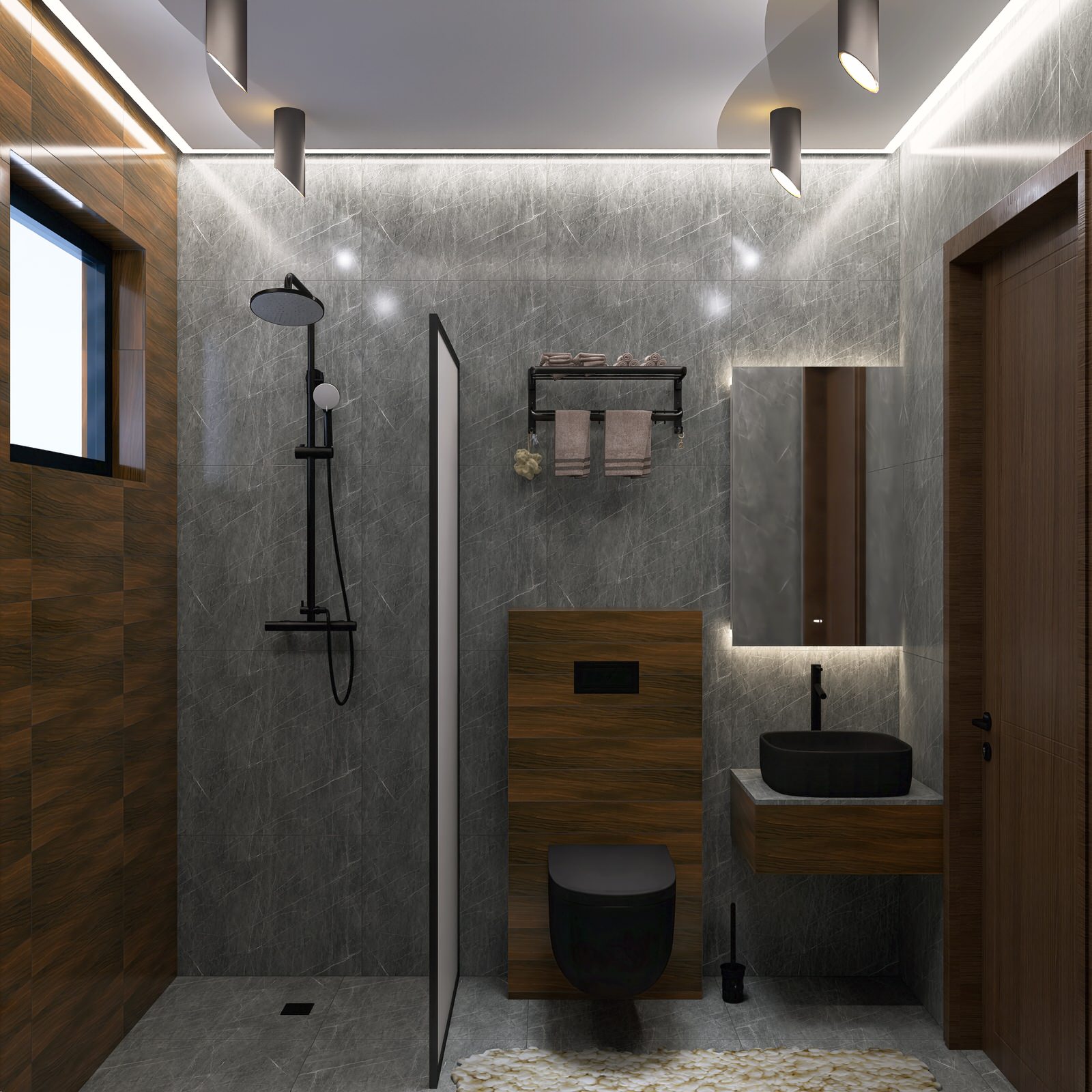 Душевая в загородном доме