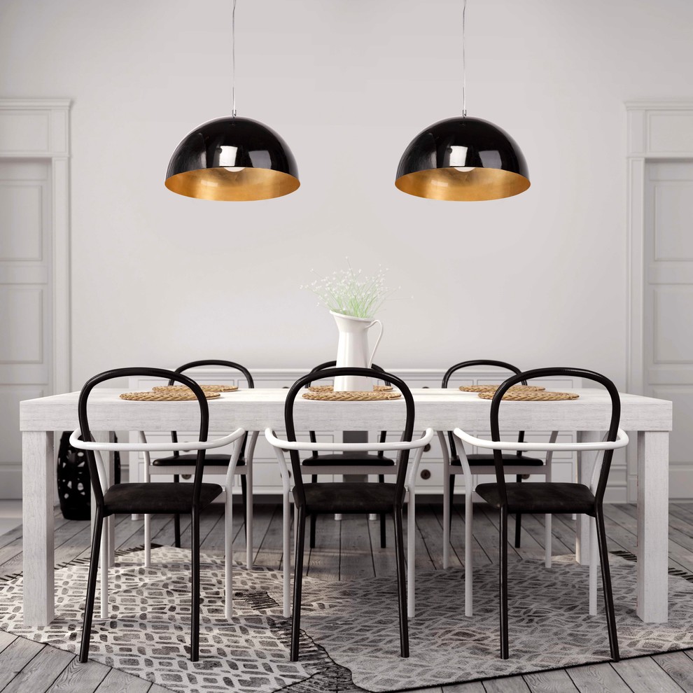 Стильная столовая в черно-белых тонах