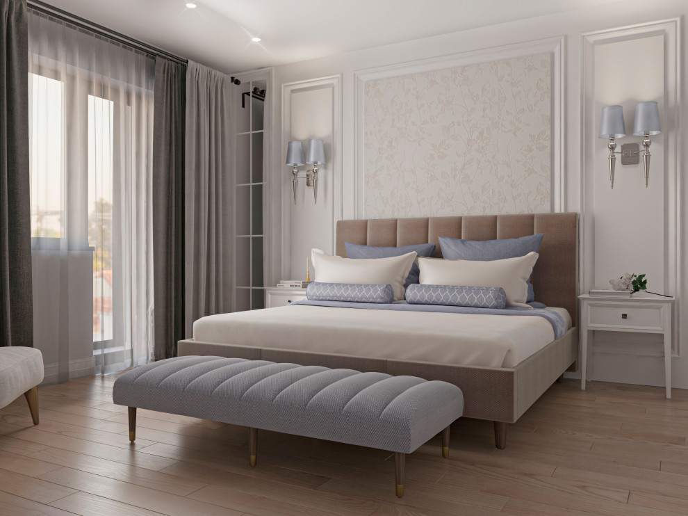 спальня в светлых тонах