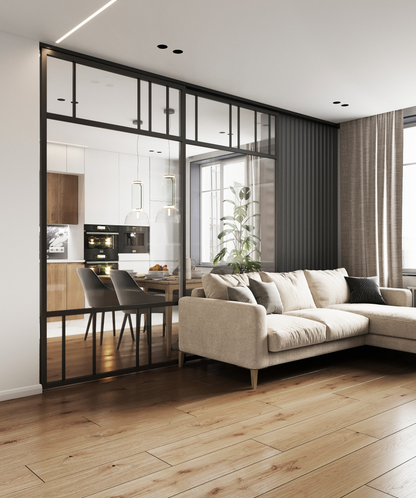 Светлая квартира с древесными мотивами