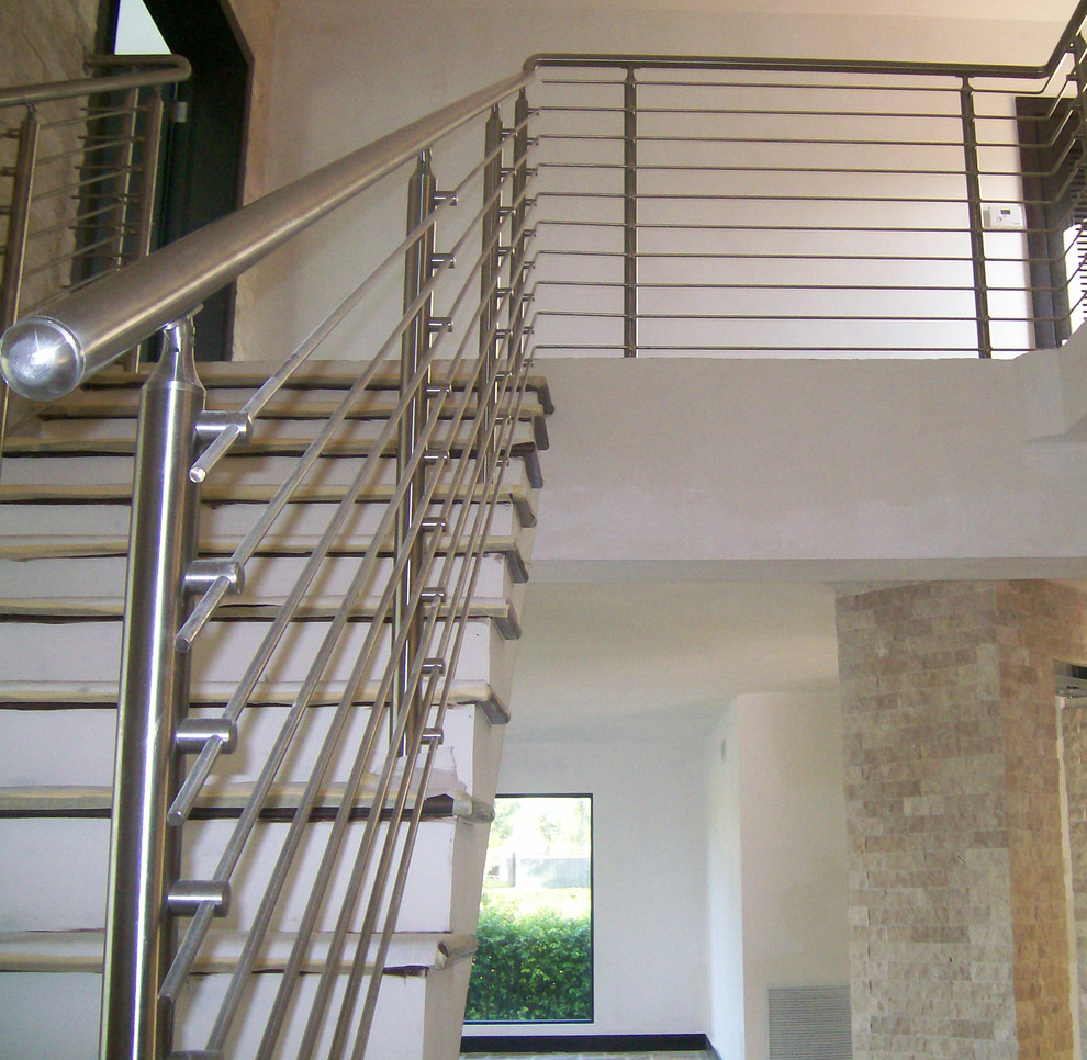 Inspiration for a modern staircase remodel in Houston