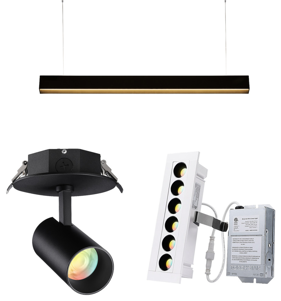 2-Pack LED Linear Light+2-Pack Recessed Spotlight+2-Pack Recessed ...