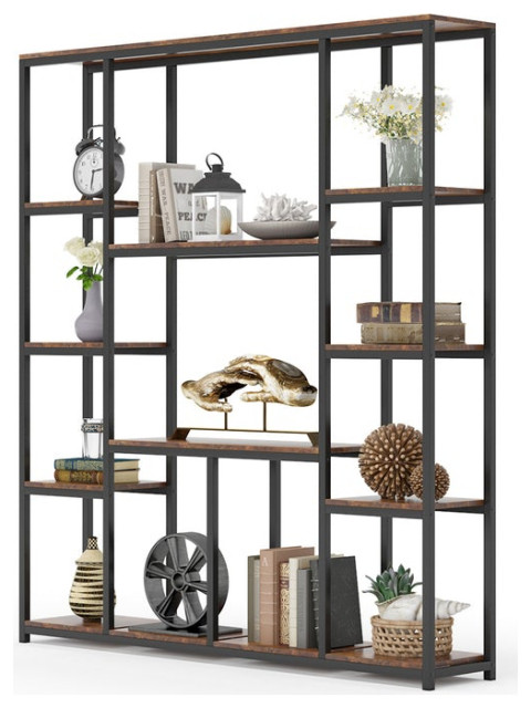 Tribesigns Wide Etagere Bookcase, Tall Bookshelf With 12-Open Shelves