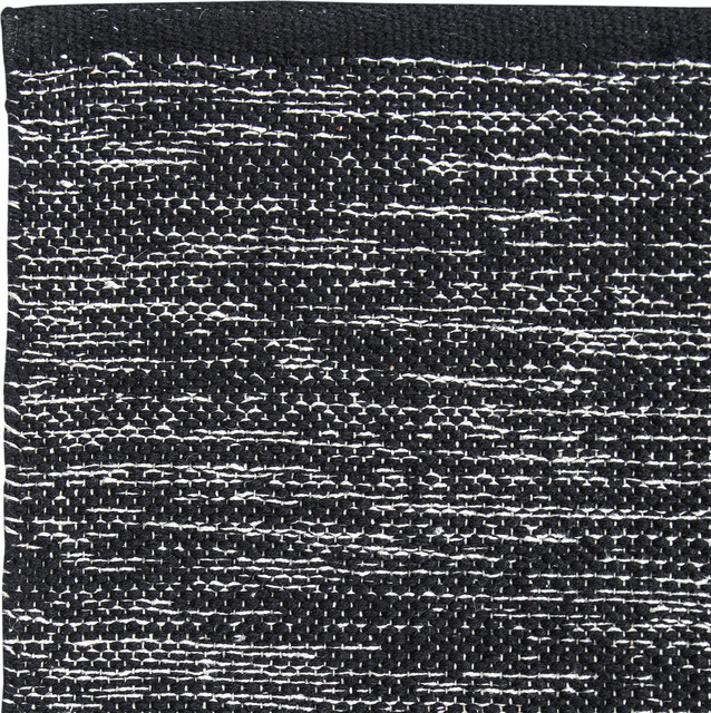 Electric Black and White Cotton Rug, 8'x10'