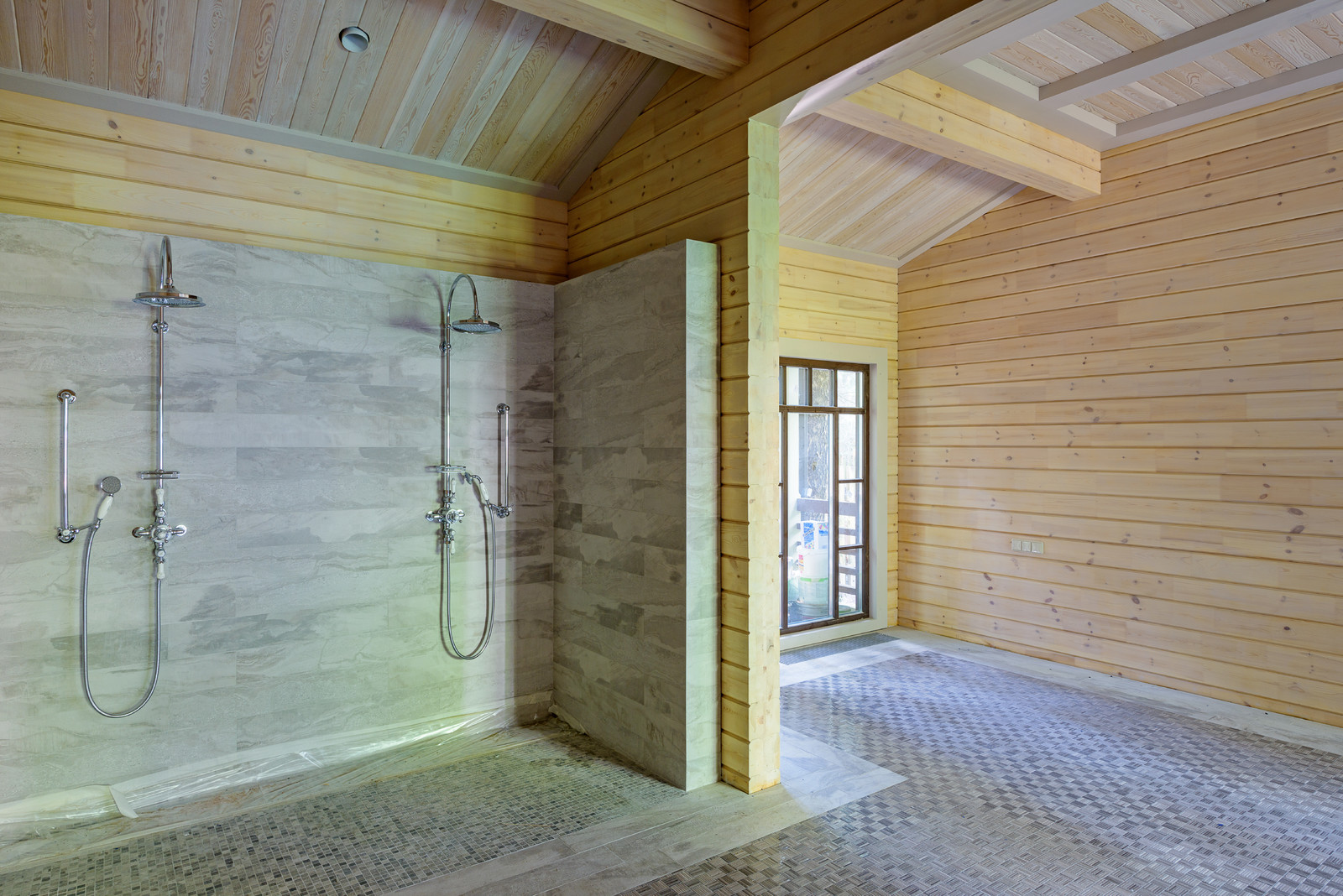 Баня в доме из клееного бруса