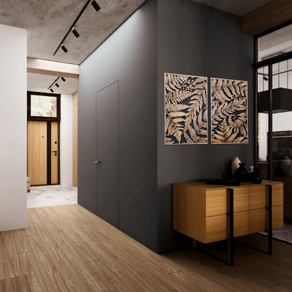 Декор на лестницу: триптих «Папоротник»