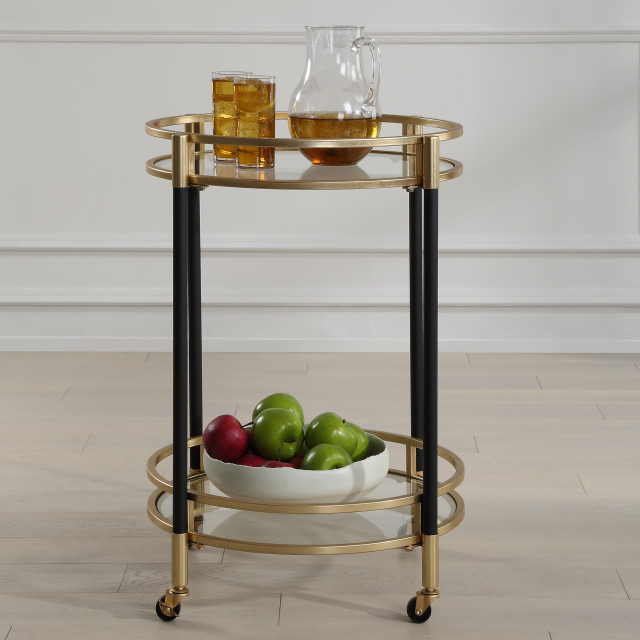 Uttermost 24198 Dolly Round Bar Cart - Contemporary - Bar Carts - by ...