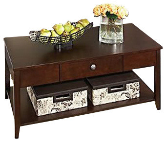 Kathy Ireland by Bush Grand Expressions 4 Piece Coffee Table Set in Warm Molasse