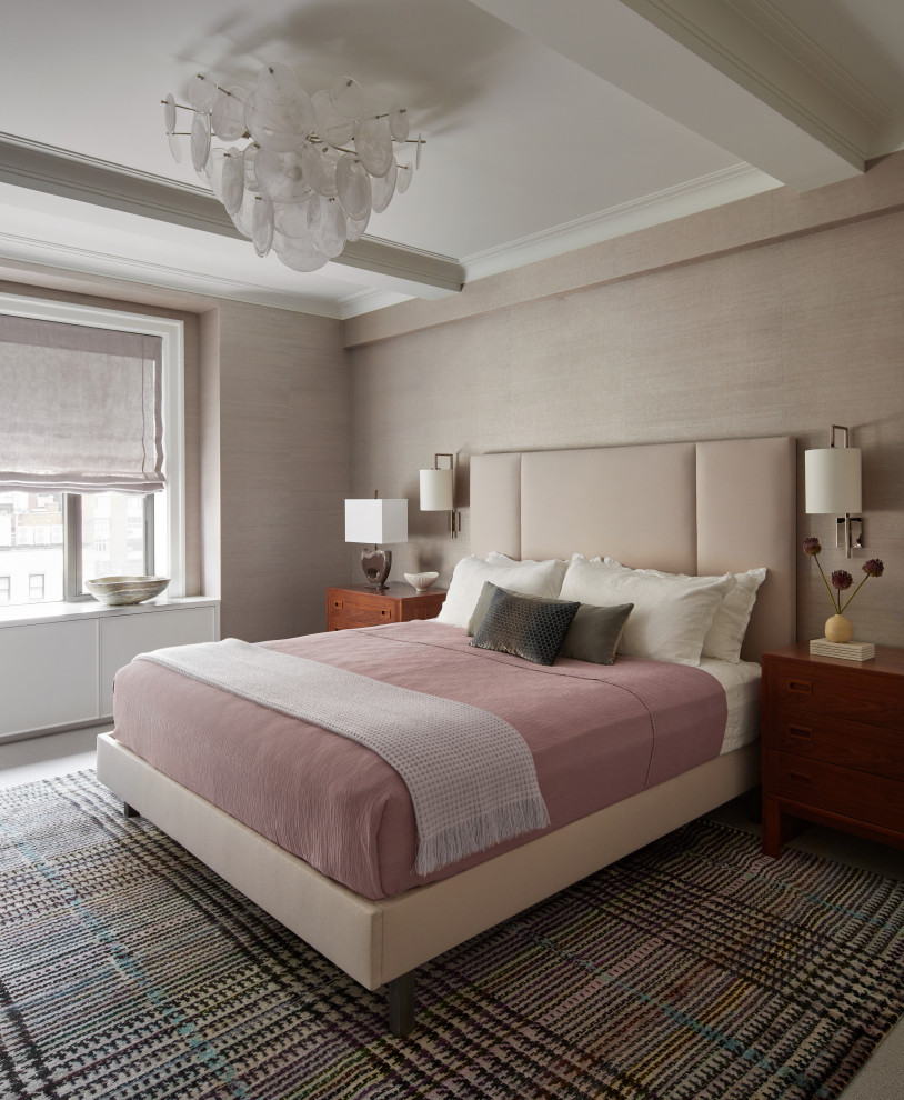 Design ideas for a contemporary bedroom in New York.