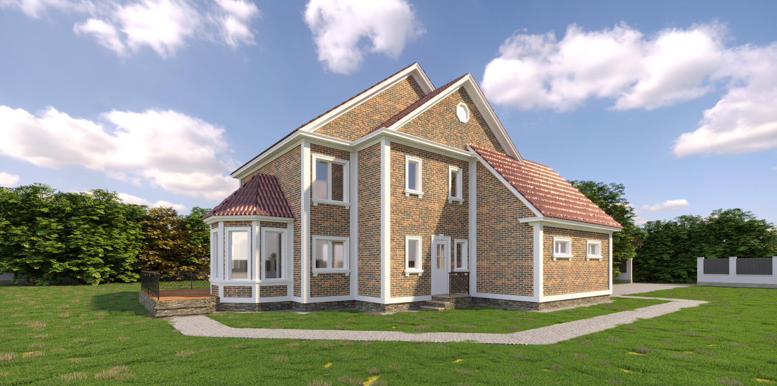 Дизайн проект фасада частного жилого дома в Московской области