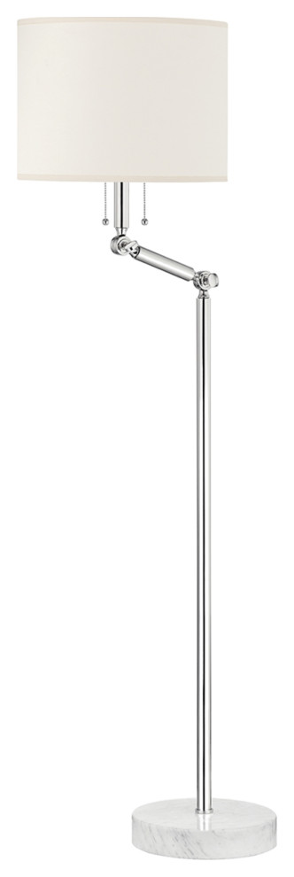 Essex 2-Light Floor Lamp by Mark D. Sikes, Polished Nickel