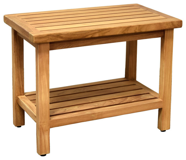 Asta Coast Teak Shower Bench With Shelf Contemporary Shower