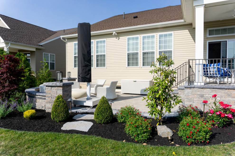 Freehold, NJ: Rear Paver Porch & Paver Patio Installation with Landscaping