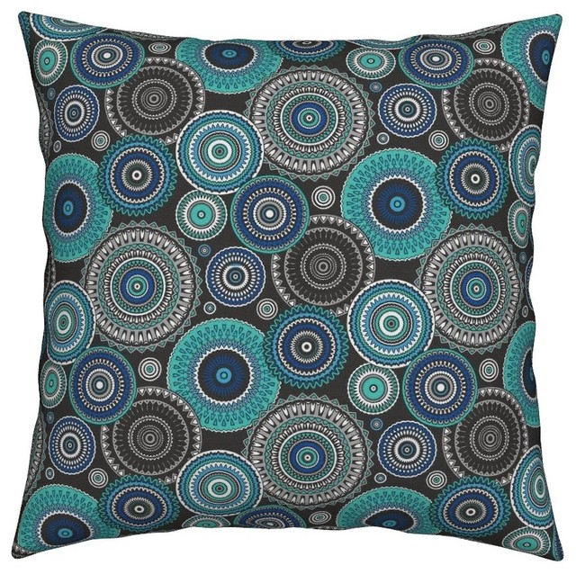 Modern Geometric Hippy Bohemian Modern Paisley Throw Pillow