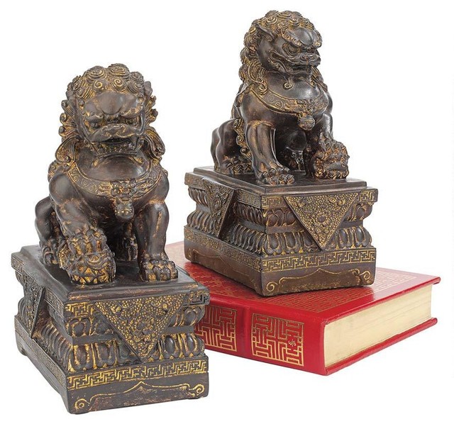 9 H Tall Chinese Lion Foo Dog Bronze Statue Traditional Decorative Objects And Figurines By Xoticbrands Home Decor Houzz - Tall Statues For Home Decor