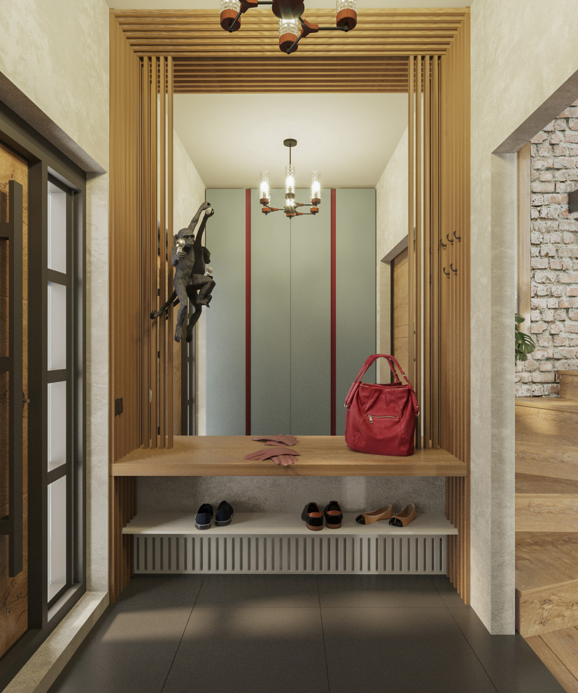 Прихожая и Гостиная в загородном доме