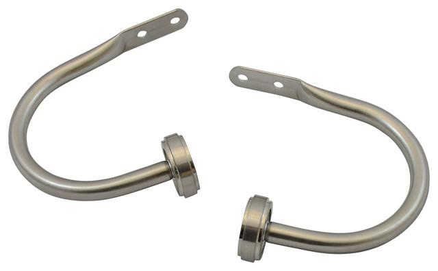 Bouchon Metal Holdbacks Set Of 2 Brushed Steel