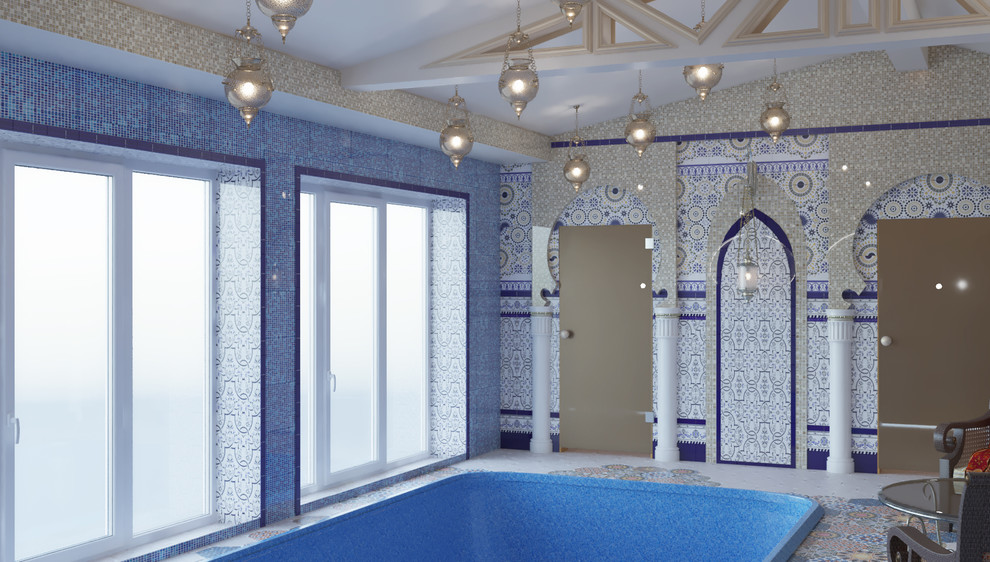 Комната отдыха о зона бассейна в частном доме