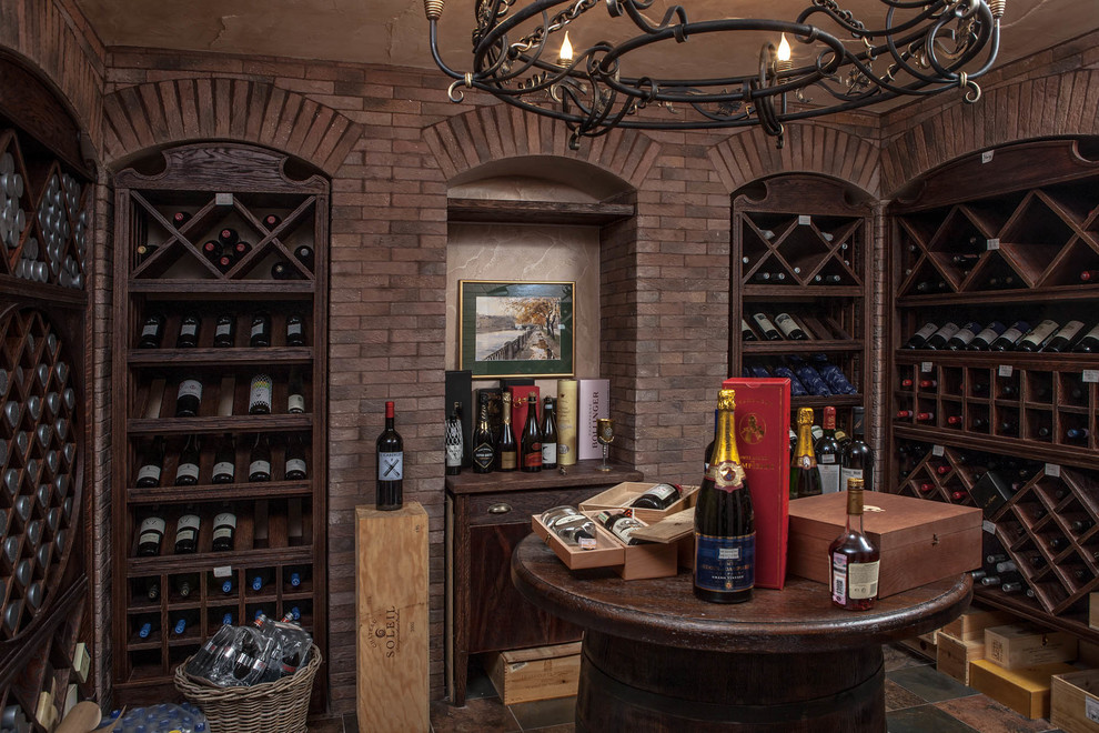 Photo of a traditional wine cellar in Saint Petersburg with diamond bins.