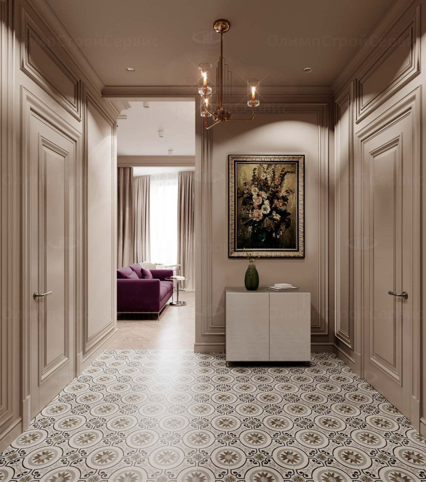 ЖК Врубеля, 4: дизайн интерьера евродвушки 60 кв.м. в стиле «Неоклассика»