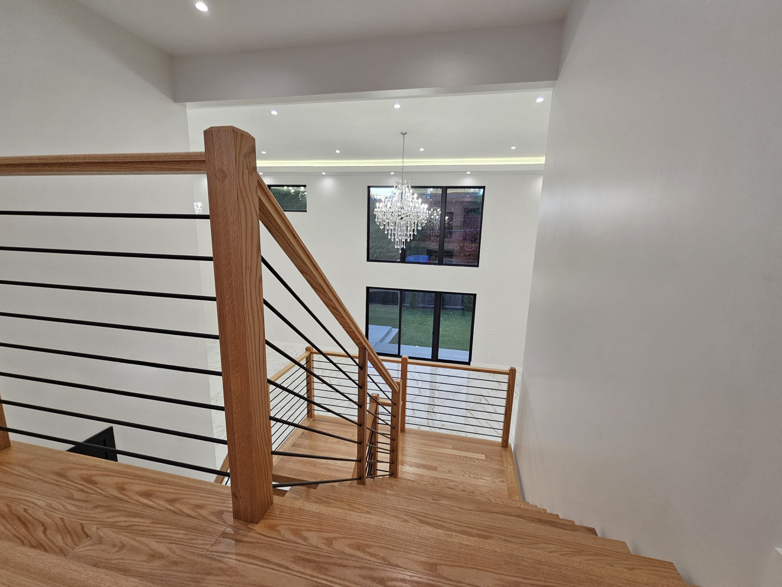 143_Modern Floating Red Oak and Metal Staircase, Sterling, VA