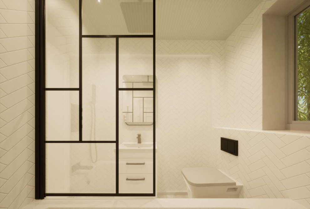 Foto di una piccola stanza da bagno per bambini design