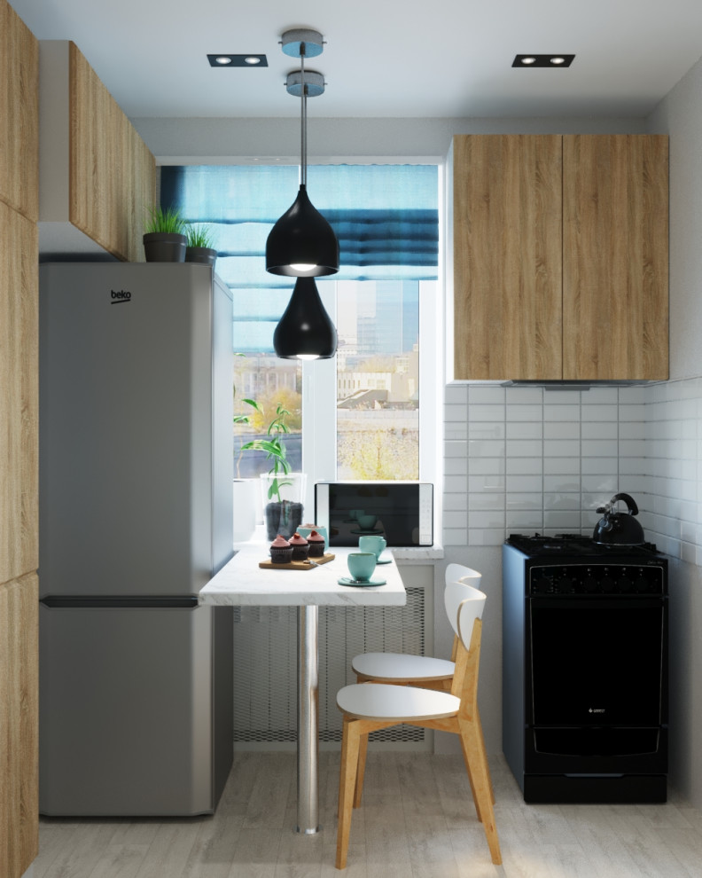 Кухня 4,5 м2 с двумя дверными проемами