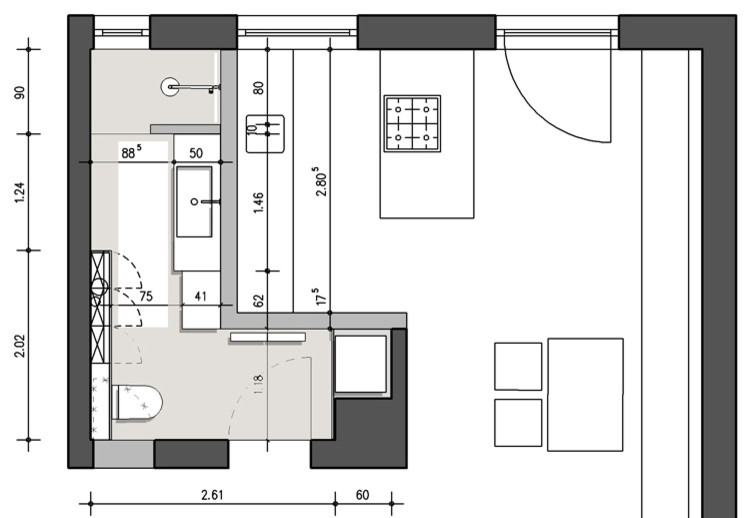 Kleines Bad - Grundriss