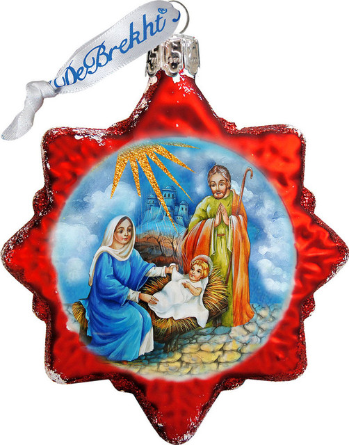 Keepsake Nativity Scenic Glass Ornament - Traditional - Christmas ...