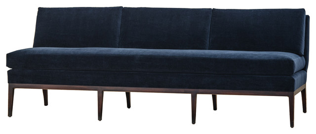 Reginald Hollywood Modern Navy Blue Armless Sofa