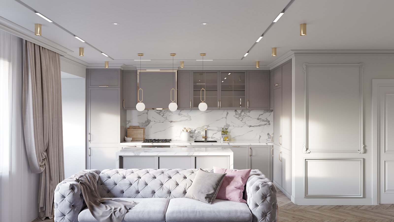 Interior design of a 3-room apartment Zaporozhye