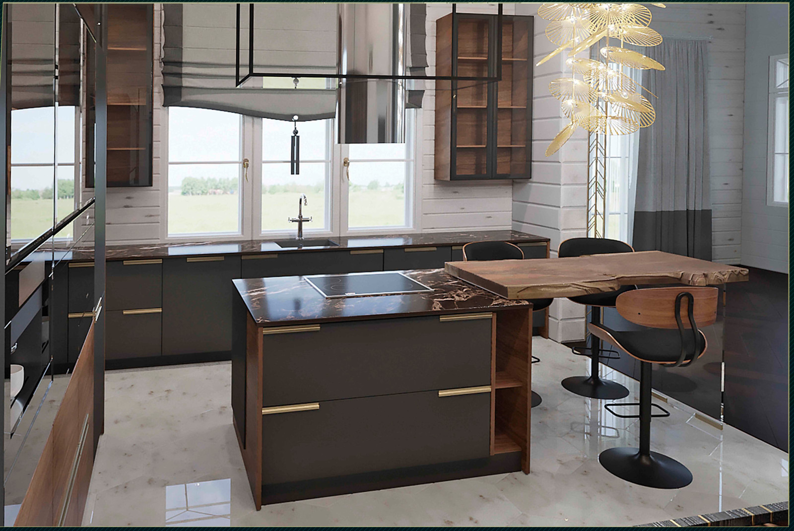 Проект загородного дома в  КРАСНОВИДОВО (ПОДМОСКОВЬЕ)