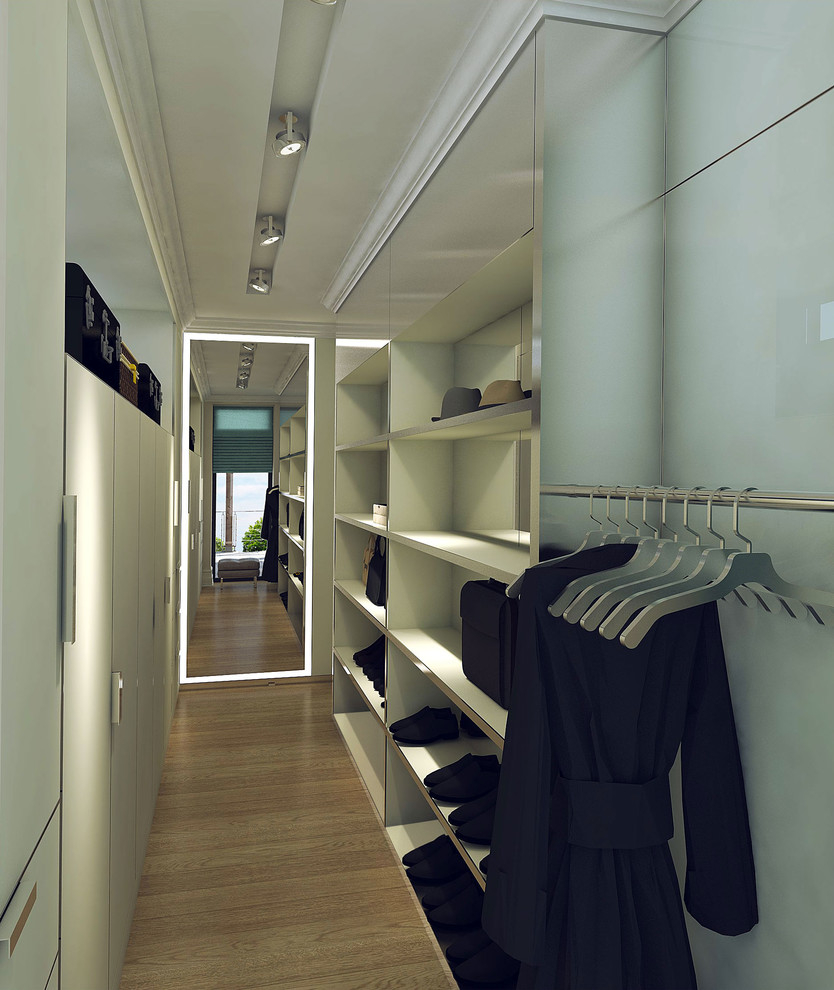 Спальня в мятных тонах с гардеробной