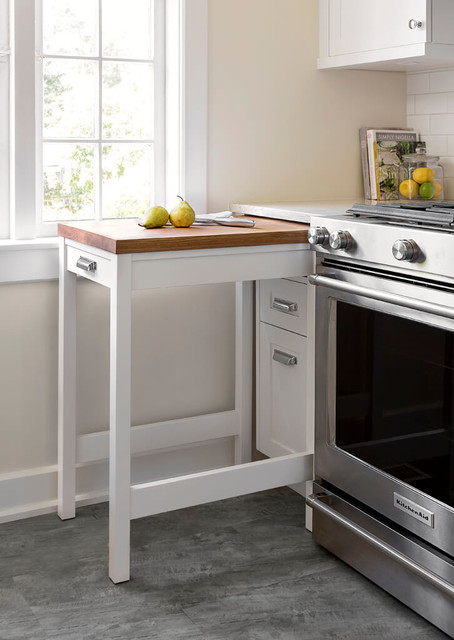 A Pullout Countertop Adds Function To A 90 Square Foot Kitchen
