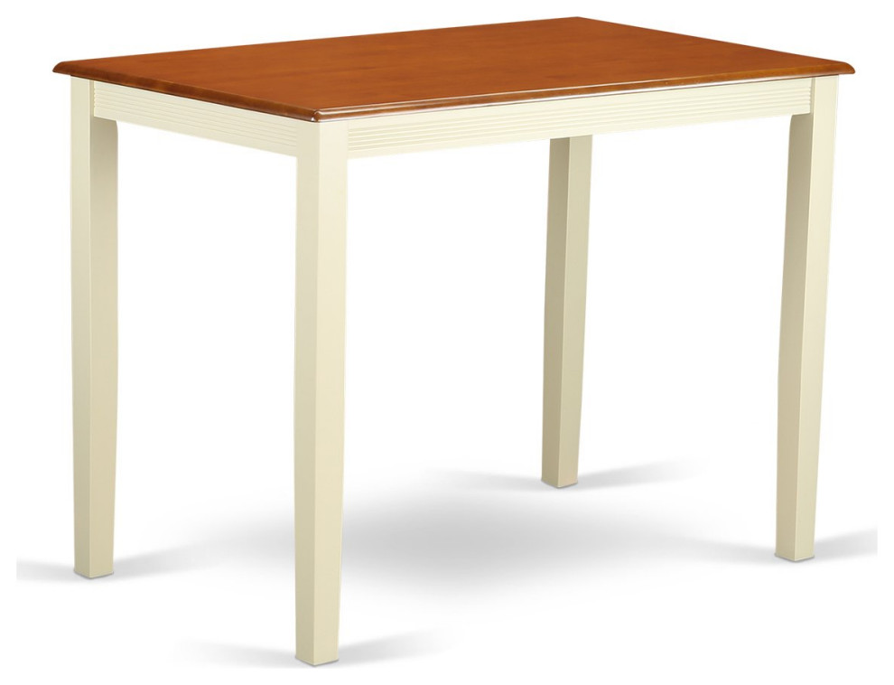 Pub Set, Rectangular Table & Padded Chairs With Slatted Back