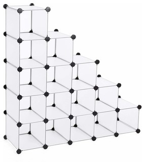 Modern 16 Cube Modular Shoe Rack Metal Wire Grid With Anti