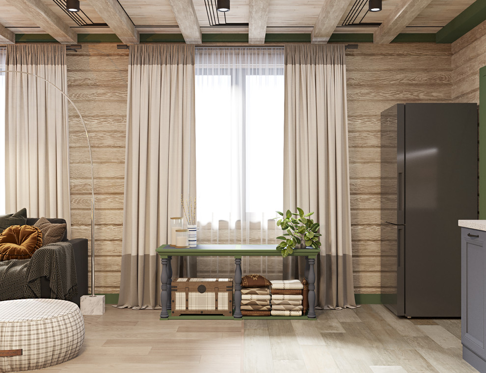 Брусовый дом выходного дня в Кантри стиле