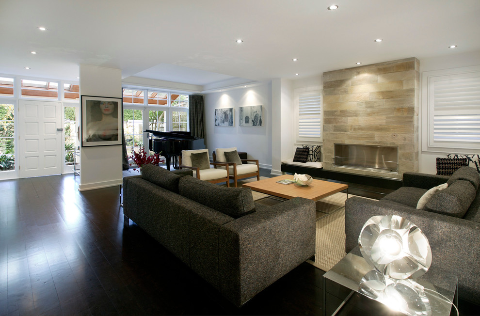 Design ideas for a contemporary living room in Sydney.