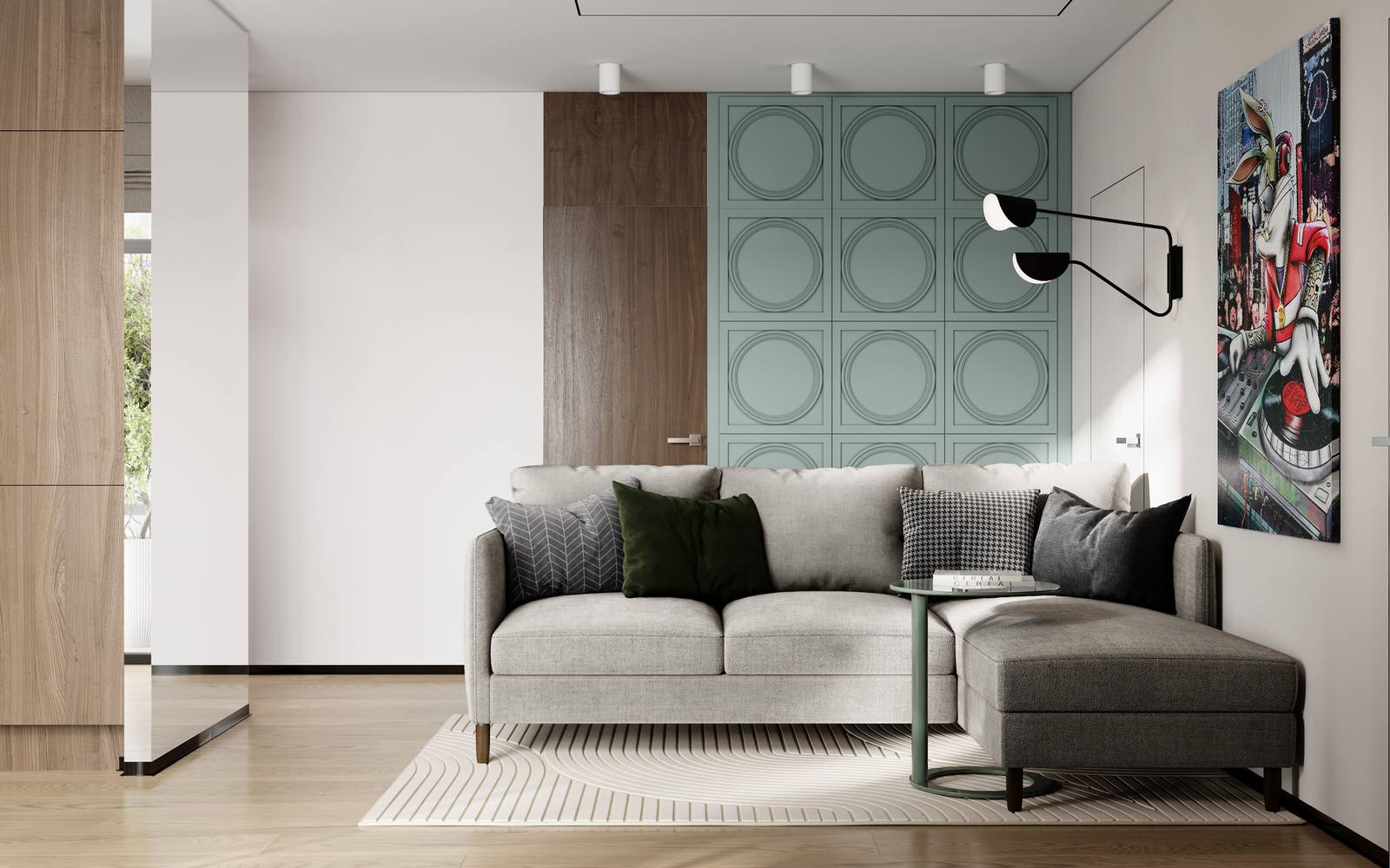 Стильный интерьер квартиры для семьи из трех человек