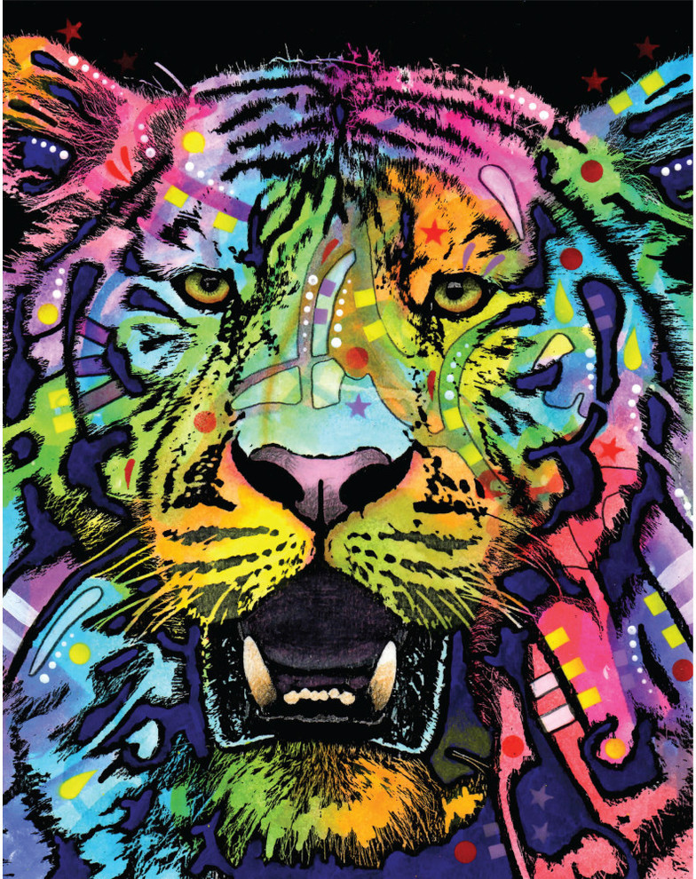 Tiger Pop Art Wall Decal, Wild by Dean Russo Contemporary Wall