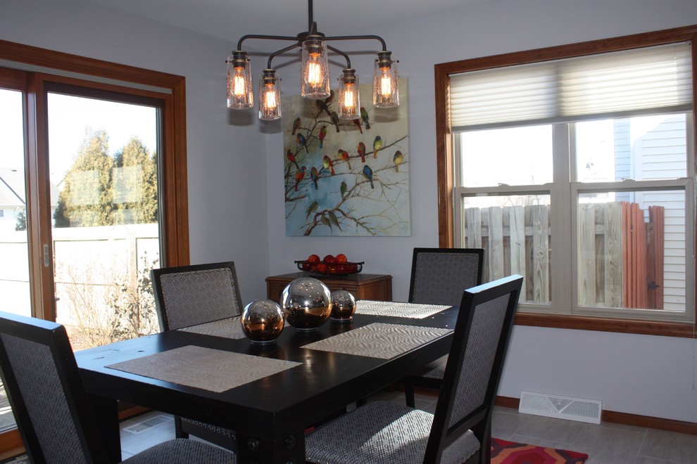 Transitional dining room photo in Chicago