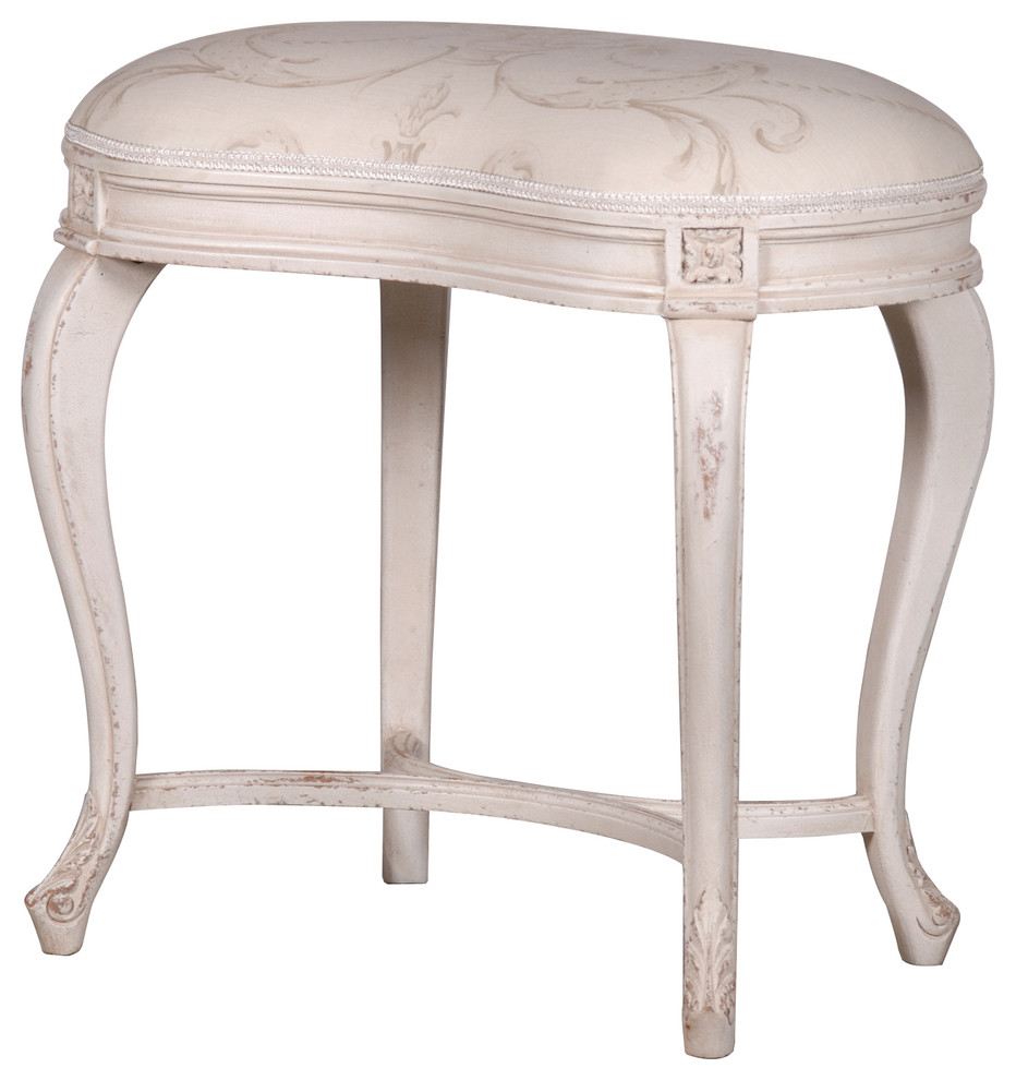 Delphine Distressed Painted Stool