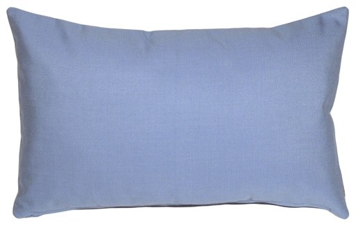 Pillow Decor - Sunbrella Solid Color Outdoor Pillow, Air Blue, 12" X 20"