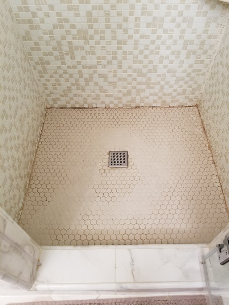 Brown stains on shower floor...