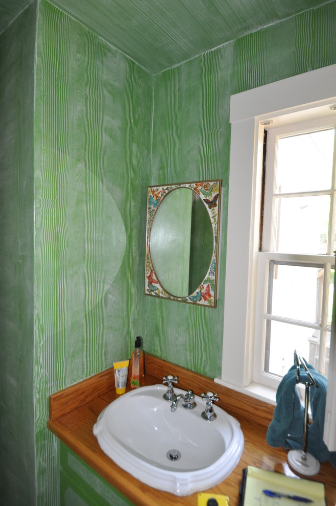 Hidden hamper half bath Project 1417