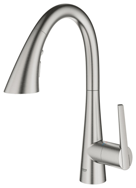Grohe 30 368 2 Zedra 1.75 GPM 1 Hole Pull Down Bar Faucet - SuperSteel