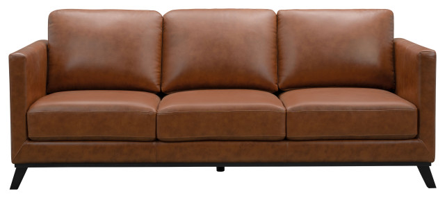 Sullivan Mid Century Top Grain Leather, Century Leather Sofa Reviews
