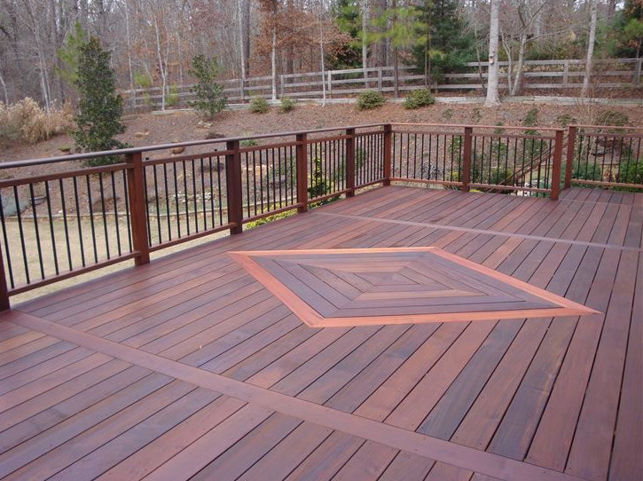 Photo of a large transitional backyard deck in Atlanta with no cover.