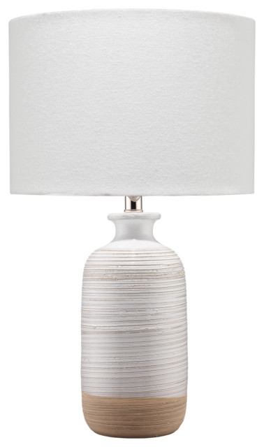 Ashwell Table Lamp, White/Natural Ceramic