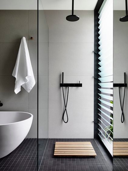 Luxe Matte Black Bathroom Shower Storage Shelf - LUSSO